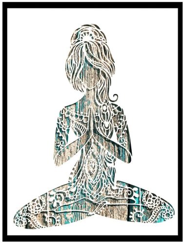 Jógázós női alakos  mandala sablon stencil