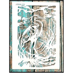 Kócsag mintás  mandala sablon 