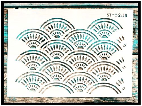 Geometria legyező mintás sablon festő stencil 