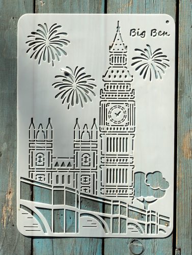 BIG BEN mintás festő sablon  21x30 cm-es DIY  stencil