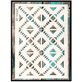 Geometria mintás műanyag festő sablon stencil  intarzia