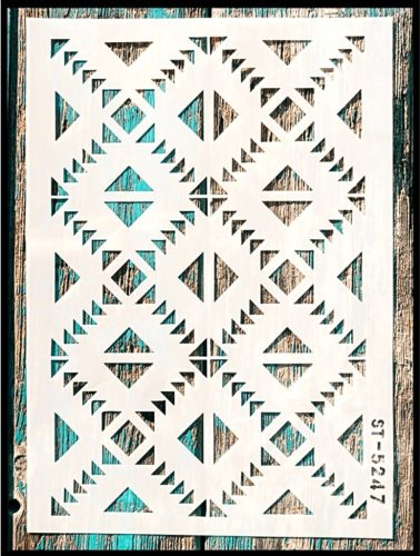 Geometria mintás műanyag festő sablon stencil  intarzia