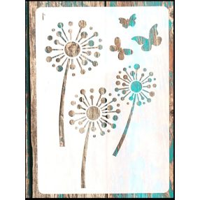 Pitypang virágos pillangós sablon 1 stencil