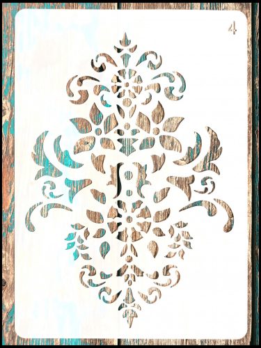 Barokk mintás 21x30 cm-es műanyag  sablon stencil