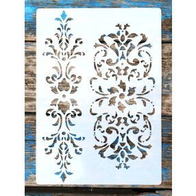 Intarzia mintás festő sablon 21x30 cm-es műanyag stencil