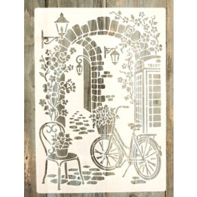 antik utca Paris  21x30 cm-es festő sablon stencil