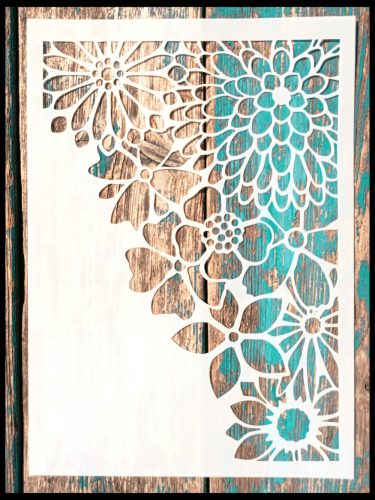 Virág mintás 21x30 cm-es festő sablon stencil