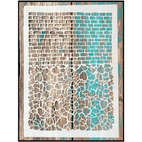   Tégla mintás 21x30 cm-es műanyag festősablon  DIY stencil