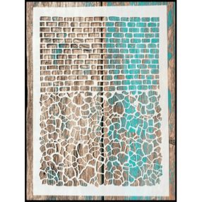   Tégla mintás 21x30 cm-es műanyag festősablon  DIY stencil