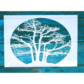 fa mintás festő sablon 21x30 cm-es műanyag DIY stencil