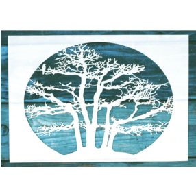 fa mintás festő sablon 21x30 cm-es műanyag DIY stencil