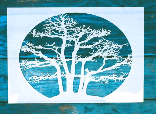 fa mintás festő sablon 21x30 cm-es műanyag DIY stencil
