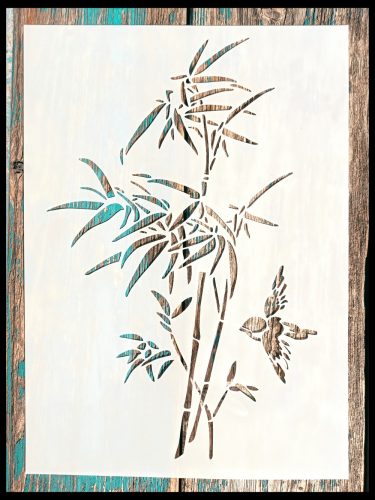 bambuszos madaras rétegző sablon