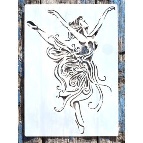   Balerina A4  méretű műanyag sablon 21x30cm  DIY festő  stencil