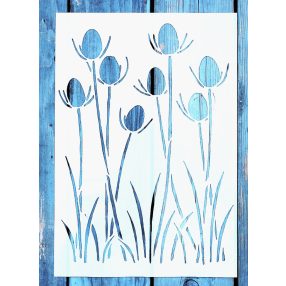 Virág mintás rétegző sablon  festő stencil