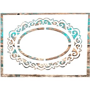   Tükör keret mintás 21x30 cm-es műanyag sablon  DIY festő stencil