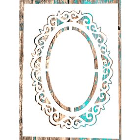   Tükör keret mintás 21x30 cm-es műanyag sablon  DIY festő stencil