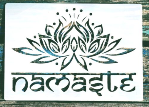 Namaste feliratú keleti A4 méretű műanyag sablon 21x30cm  DIY stencil