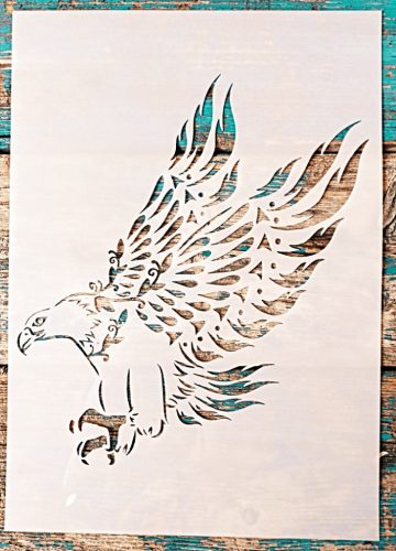 Leszálló sas 21x30 cm-es rétegző festő sablon stencil
