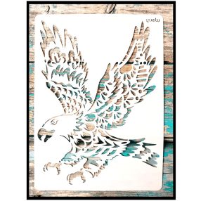 Szálló sas mintás 21x30 cm-es sablon DIY  stencil
