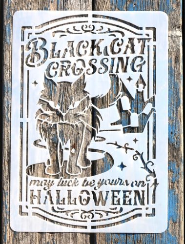 Halloween mintás  21x30 cm-es rétegző sablon  vintage műanyag  stencil