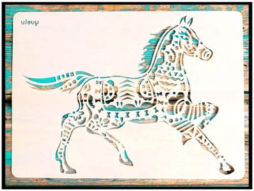 Lovas  mandala  21x30 cm-es sablon műanyag stencil