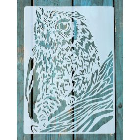 Bagoly mintás   21x30 cm-es sablon műanyag DIY  stencil