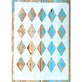   Francia kocka mintás mandala  rétegző sablon műanyag stencil