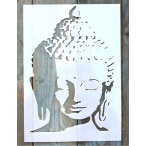   Keleti mintájú Budha fej A4 műanyag sablon 21x30cm-es  DIY festő stencil
