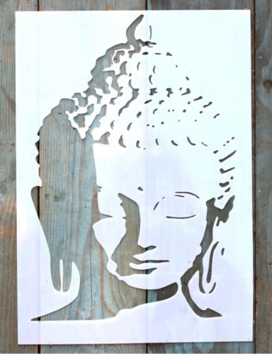 Keleti mintájú Budha fej A4 műanyag sablon 21x30cm-es  DIY festő stencil