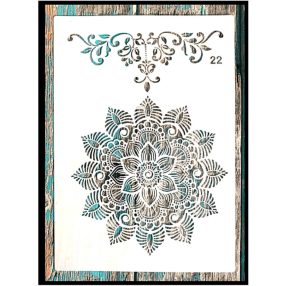 Mandala  indás   műanyag 21x30 cm-es sablonstencil