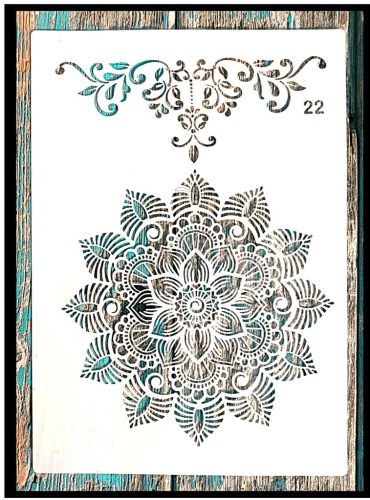 Mandala  indás   műanyag 21x30 cm-es sablonstencil