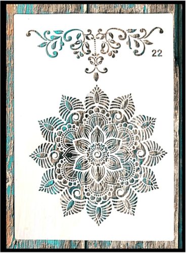 Mandala  indás   műanyag 21x30 cm-es sablonstencil