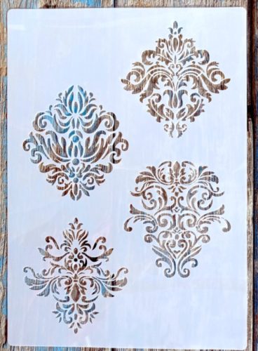 4 barokk mintás  rétegző sablon DIY festő stencil