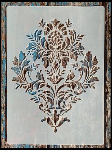 Barokk mintás rózsás rétegző sablon 