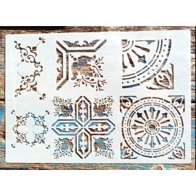 Csempe mintás  21x30 cm-es sablon műanyag stencil 