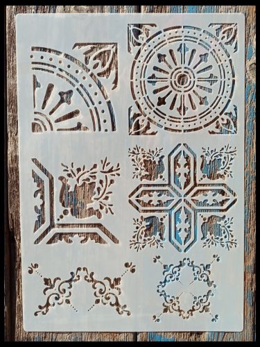 Csempe mintás  21x30 cm-es sablon műanyag stencil 
