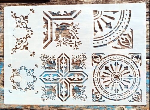 Csempe mintás  21x30 cm-es sablon műanyag stencil 