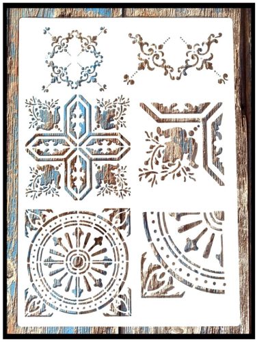 Csempe mintás  21x30 cm-es sablon műanyag stencil 