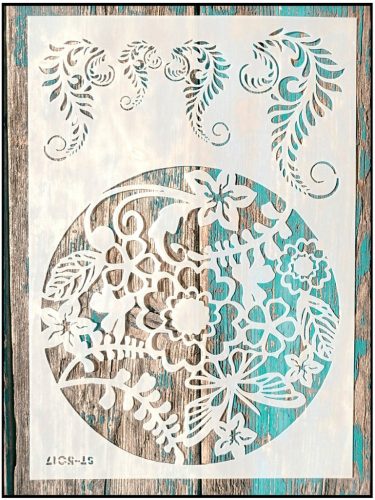 Körmintás pillangós  rétegző festő sablon műanyag DIY stencil