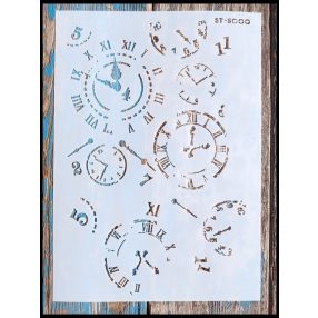 Óra mintás vintage rétegző sablon műanyag DIY stencil