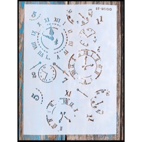 Óra mintás vintage sablon műanyag DIY stencil