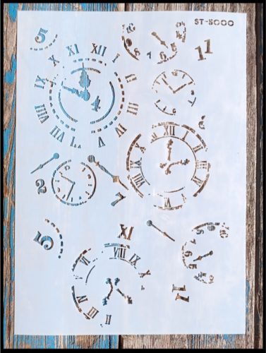 Óra mintás vintage sablon műanyag DIY stencil