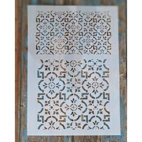   Csempe mintàs rétegző festősablon 21x30 cm-es DIY műanyag stencil