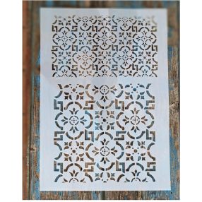 Csempe mintàs festősablon 21x30 cm-es DIY műanyag stencil