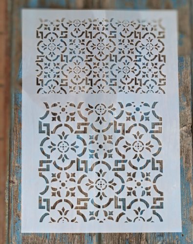 Csempe mintàs rétegző festősablon 21x30 cm-es DIY műanyag stencil