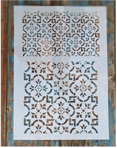 Csempe mintàs festősablon 21x30 cm-es DIY műanyag stencil