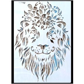 Oroszlános virágos festő sablon műanyag  stencil