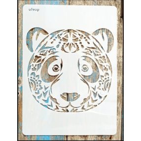 Panda fejes mandala sablon műanyag stencil