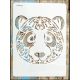 Panda fejes mandala rétegző sablon műanyag stencil